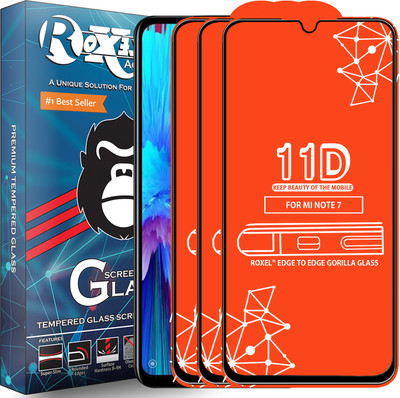 Roxel Edge To Edge Tempered Glass for Redmi Note 7(Pack of 3)