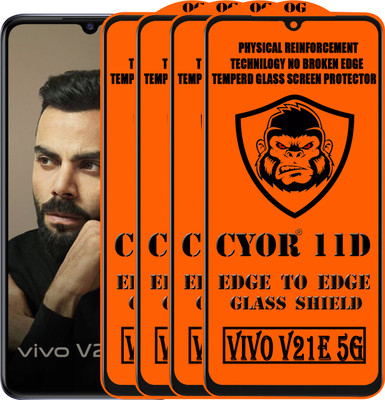 CYOR Edge To Edge Tempered Glass for VIVO V21E 5G(Pack of 4)