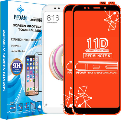 PFOAM Edge To Edge Tempered Glass for Mi Redmi Note 5(Pack of 2)