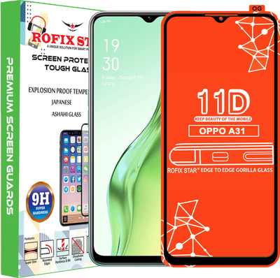 Rofix star Edge To Edge Tempered Glass for OPPO A31(Pack of 1)