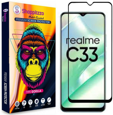 Shoppitzzo Edge To Edge Tempered Glass for realme C33**NeoShield**Millitary Grade-Anti Explosion-Tempered Glass/Full Screen Coverage-Edge to Edge/9H Hardness/With Easy Installation Kit(Pack of 1)