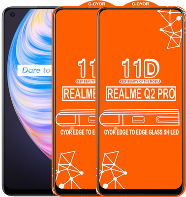 CYOR Edge To Edge Tempered Glass for REALME Q2 PRO(Pack of 2)