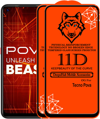 DeepzHub Edge To Edge Tempered Glass for Tecno Pova(Pack of 2)