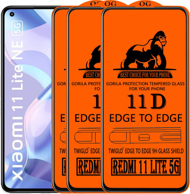 TWIGLO Edge To Edge Tempered Glass for REDMI 11 LITE NE 5G(Pack of 3)