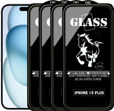 PFOAM Edge To Edge Tempered Glass for APPLE IPHONE 15 PLUS(Pack of 4)