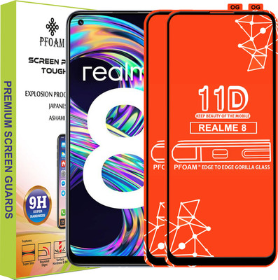 PFOAM Edge To Edge Tempered Glass for REALME 8(Pack of 2)