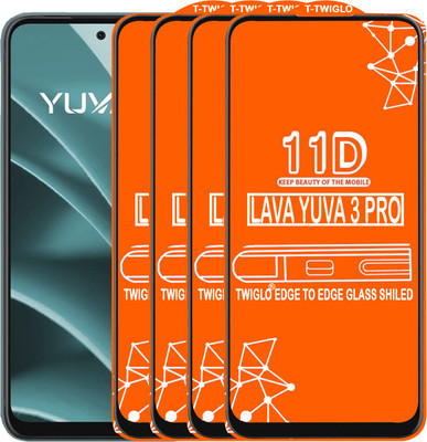 TWIGLO Edge To Edge Tempered Glass for LAVA YUVA 3 PRO(Pack of 4)