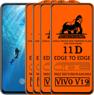 TWIGLO Edge To Edge Tempered Glass for VIVO V19(Pack of 4)