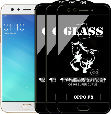 PFOAM Edge To Edge Tempered Glass for Oppo F3(Pack of 3)