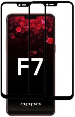 HIE POWER Edge To Edge Tempered Glass for Oppo F7 - | Bubble Free Installation |(Pack of 2)