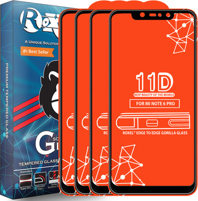 Roxel Edge To Edge Tempered Glass for Mi Redmi Note 6 Pro(Pack of 4)