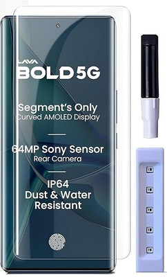 YAFILO Edge To Edge Tempered Glass for Lava Bold 5G Curved UV Tempered Glass Full Adhesive Glue Full Screen Coverage - Easy Fit(Pack of 1)