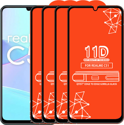 Qyist Edge To Edge Tempered Glass for REALME C51(Pack of 4)