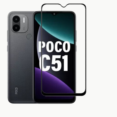DSCASE Edge To Edge Tempered Glass for poco c51, POCO C51(Pack of 1)
