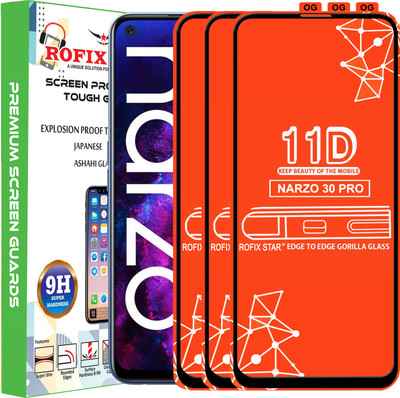 Rofix star Edge To Edge Tempered Glass for REALME NARZO 30 PRO(Pack of 3)