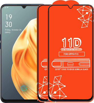 Qyist Edge To Edge Tempered Glass for Oppo F15(Pack of 2)