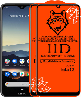 CRodible Edge To Edge Tempered Glass for Nokia 7.2(Pack of 2)
