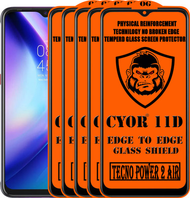 CYOR Edge To Edge Tempered Glass for TECNO POWER 2 AIR(Pack of 5)