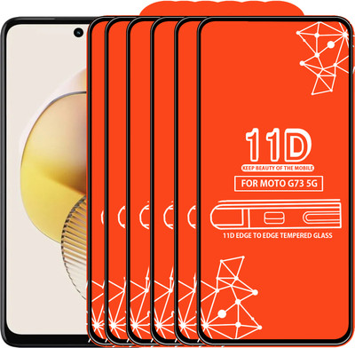 Qyist Edge To Edge Tempered Glass for Moto G73 5G(Pack of 6)