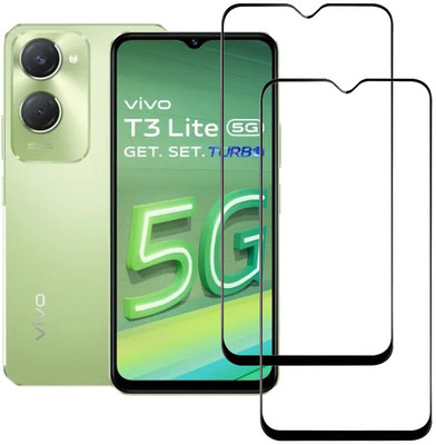 SPRITZEN Edge To Edge Tempered Glass for Vivo T3 Lite 5G(Pack of 2)