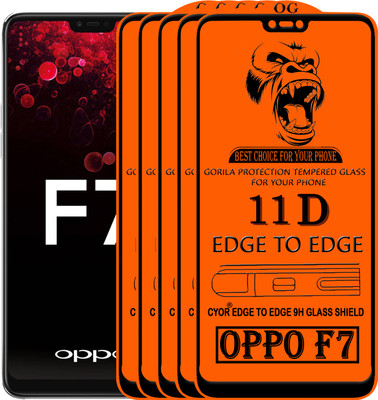 CYOR Edge To Edge Tempered Glass for OPPO F7(Pack of 5)