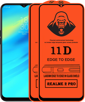Laxdom Edge To Edge Tempered Glass for Realme 2 Pro(Pack of 2)