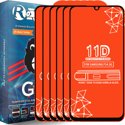Roxel Edge To Edge Tempered Glass for Samsung F34 5G(Pack of 6)