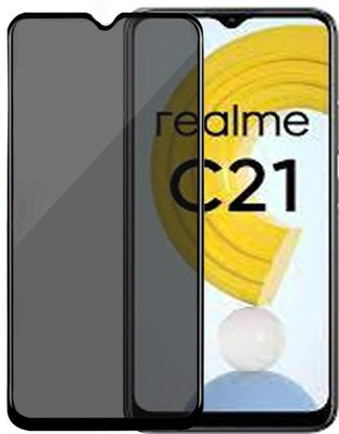 HUPSHY Edge To Edge Tempered Glass for realme C21(Pack of 1)