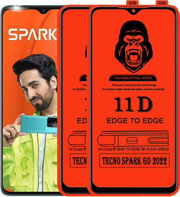 Laxdom Edge To Edge Tempered Glass for TECNO GO SPARK 2022(Pack of 2)