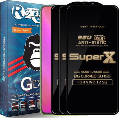 Roxel Edge To Edge Tempered Glass for VIVO T2 5G(Pack of 3)