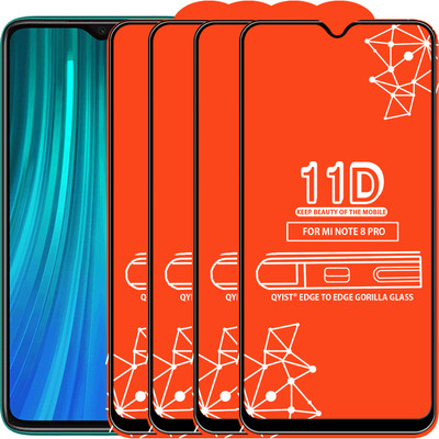 Qyist Edge To Edge Tempered Glass for Redmi Note 8 Pro(Pack of 4)