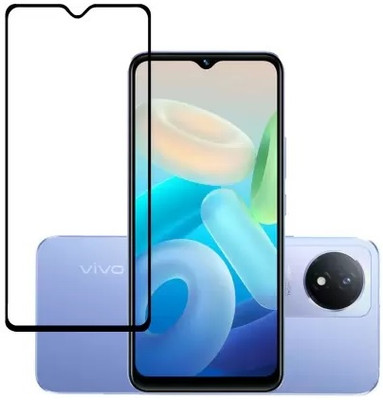 MOBIGENIX Edge To Edge Tempered Glass for vivo Y02(Pack of 1)