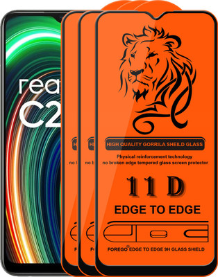 Forego Edge To Edge Tempered Glass for Realme C25Y(Pack of 3)