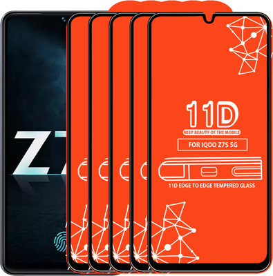Qyist Edge To Edge Tempered Glass for Iqoo Z7S 5G(Pack of 5)