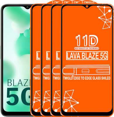 TWIGLO Edge To Edge Tempered Glass for LAVA BLAZE 5G(Pack of 4)