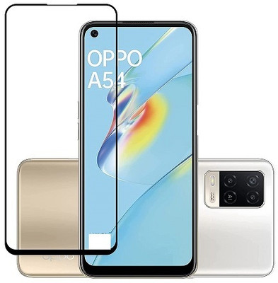 NIMMIKA ENTERPRISES Edge To Edge Tempered Glass for Oppo A54 4G(D Plus Clarity Technology | 9H Hardness for Unrivaled Protection | Ultra-Thin Design with Sleek Edges | Smooth Touch Sensitivity | Precision Cut for Perfect Fit | Case-Friendly Design)(Pack of 1)