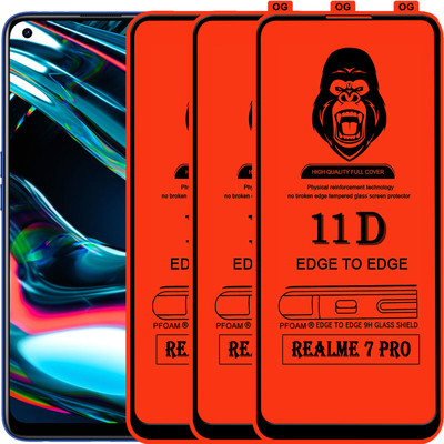 Laxdom Edge To Edge Tempered Glass for REALME 7 PRO(Pack of 3)