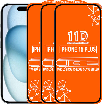 TWIGLO Edge To Edge Tempered Glass for IPHONE 15 PLUS(Pack of 3)