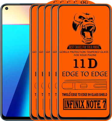 TWIGLO Edge To Edge Tempered Glass for INFINIX NOTE 7(Pack of 5)
