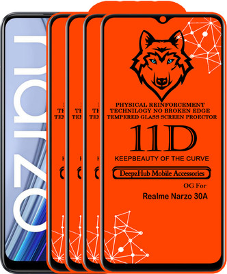 DeepzHub Edge To Edge Tempered Glass for Realme Narzo 30A(Pack of 4)