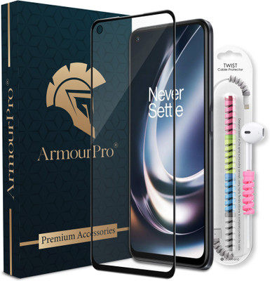 ArmourPro Edge To Edge Tempered Glass for OnePlus Nord CE 2 Lite 5G, Nord CE 2 Lite 5G, 1 OG Tempered Glass with 1 Cable Protector(Pack of 2)
