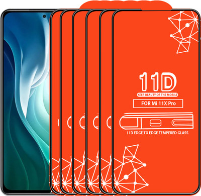 Qyist Edge To Edge Tempered Glass for Mi 11X Pro(Pack of 6)