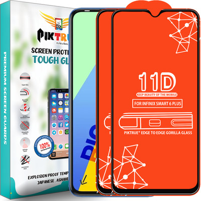 PikTrue Edge To Edge Tempered Glass for Infinix Smart 6 Plus(Pack of 2)
