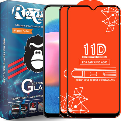 Roxel Edge To Edge Tempered Glass for Samsung Galaxy A30S(Pack of 2)