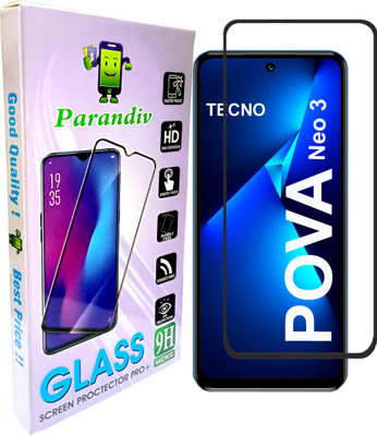 PARANDIV Edge To Edge Tempered Glass for Branded High Quality Tempered For Tecno POVA Neo 3(Pack of 1)