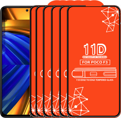 Qyist Edge To Edge Tempered Glass for Poco F3(Pack of 6)