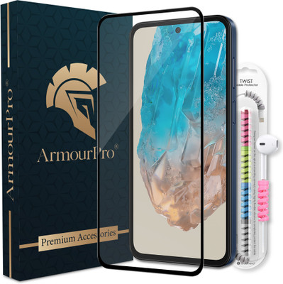 ArmourPro Edge To Edge Tempered Glass for Samsung Galaxy M35 5G, Samsung M35 5G, Samsung Galaxy M35, Samsung M35, OG Tempered Glass with Cable Protector(Pack of 1)