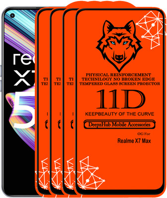 CRodible Edge To Edge Tempered Glass for Realme X7 Max(Pack of 4)