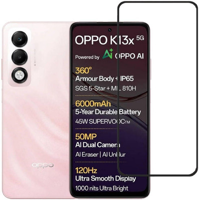 MOBIGENIX Edge To Edge Tempered Glass for Oppo K13x 5G, Oppo K13x(Pack of 1)