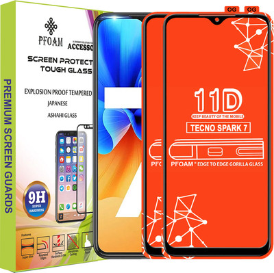 PFOAM Edge To Edge Tempered Glass for TECNO SPARK 7(Pack of 2)